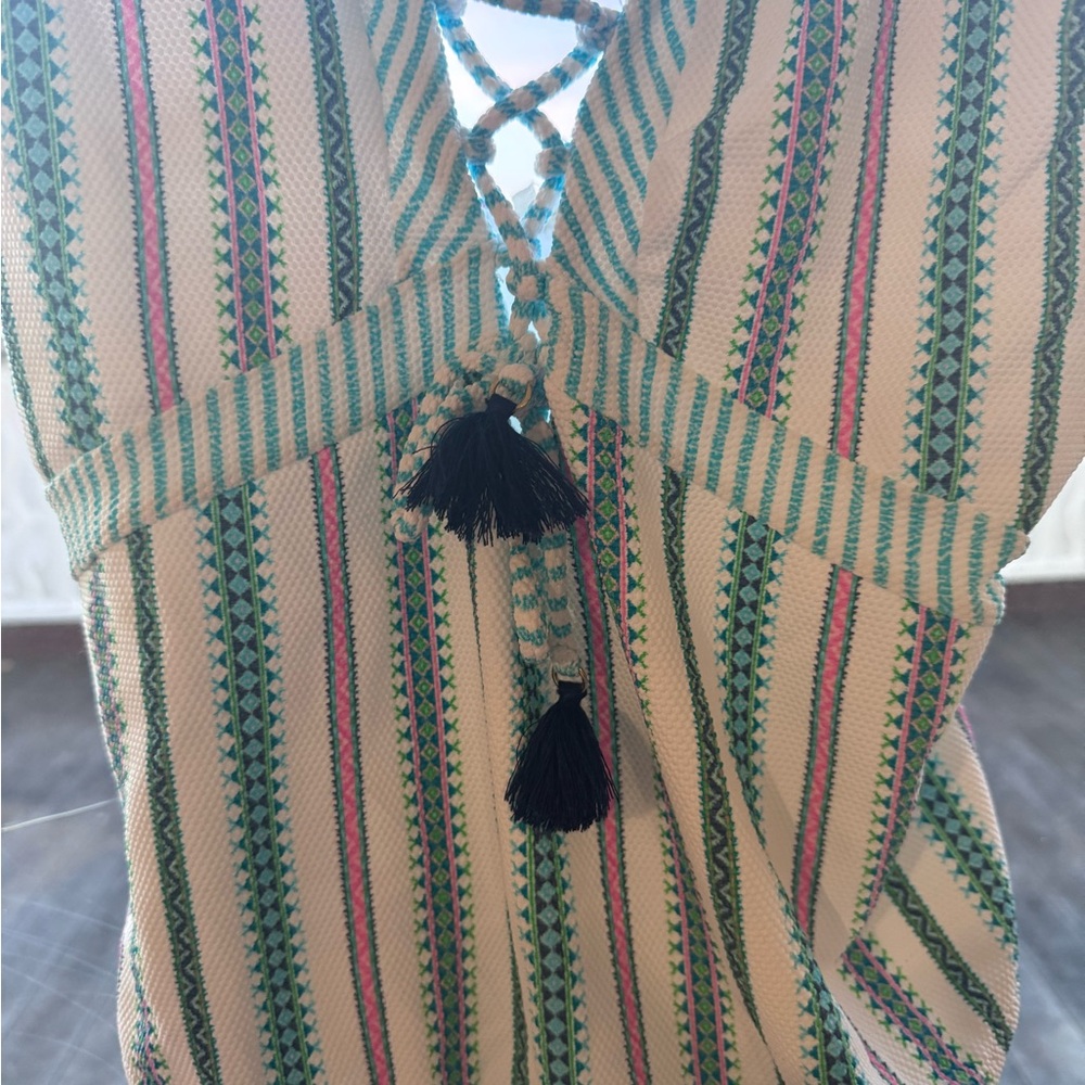 Jessica Simpson Multicolor Striped swimsuit boho #festival #resort size large